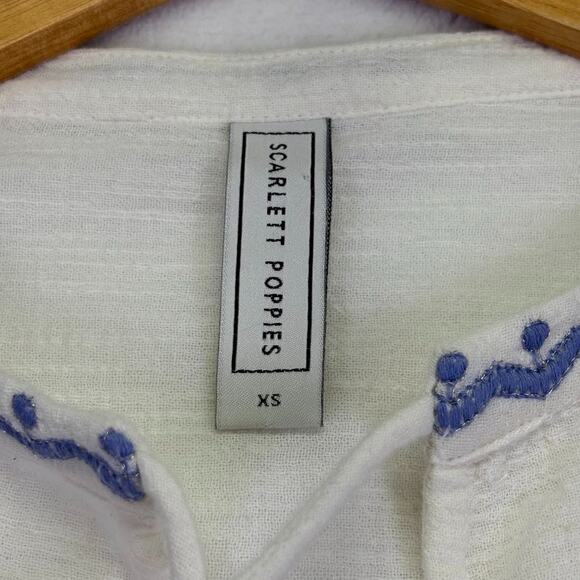 SCARLETT POPPIES Naxos Emroidered Balloon Sleeve Bohemiam Top Blouse Size XS - Picture 7 of 13